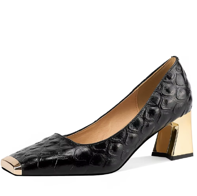 USS Shoes Ava Women's Leather Mid Heel Pumps - Luxuryurbanwear