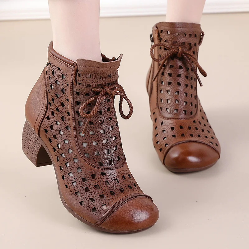 USS Shoes Barbara Women's Summer Side Zip Ankle Boots - Luxuryurbanwear