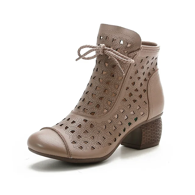 USS Shoes Barbara Women's Summer Side Zip Ankle Boots - Luxuryurbanwear