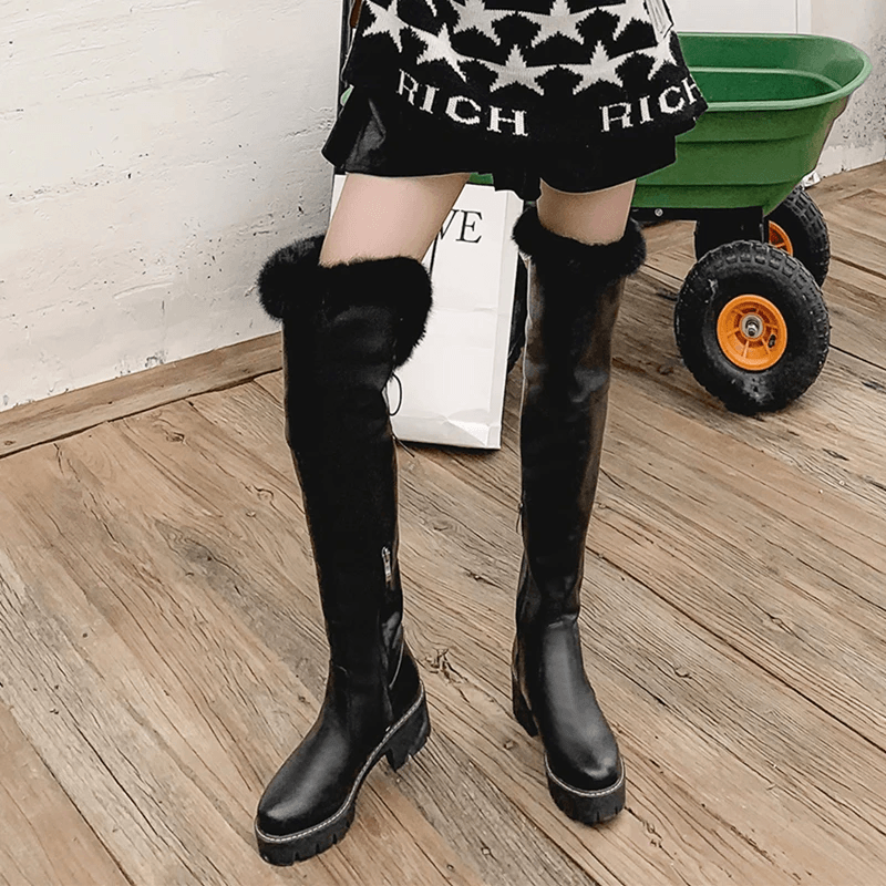 Bayron Women's Warm Snow Black Boots