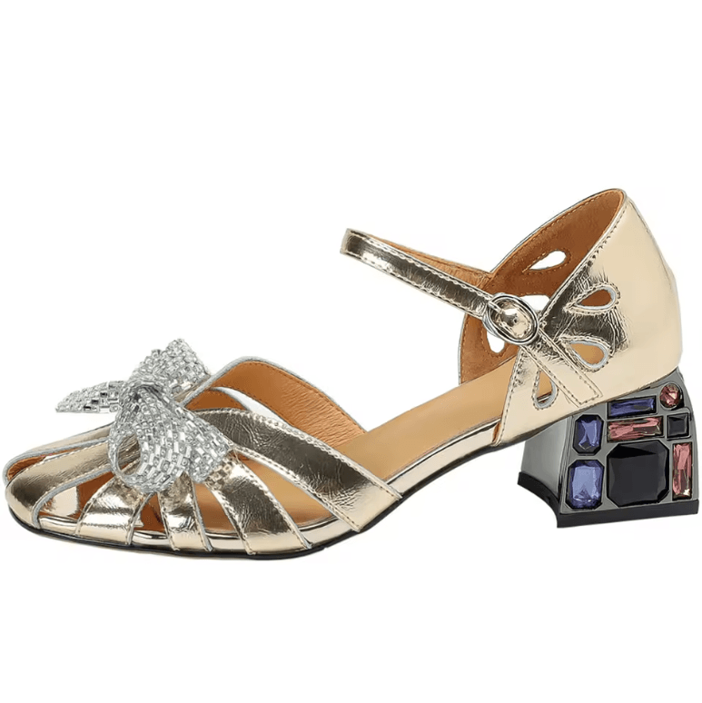 USS Shoes Benitez Women's Square High Heels Dress Sandals