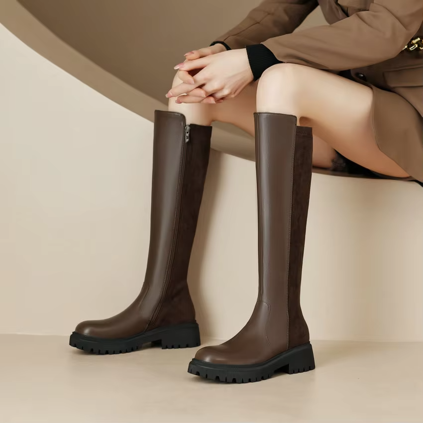 USS Shoes Berly Women's Knee-High Zipper Boots - Luxuryurbanwear