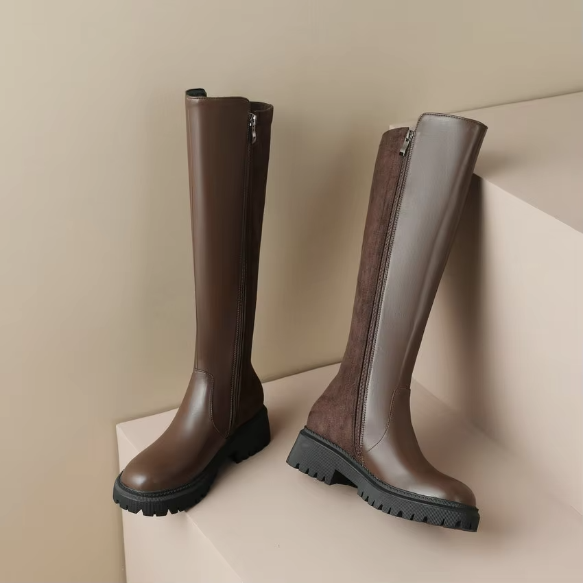USS Shoes Berly Women's Knee-High Zipper Boots - Luxuryurbanwear