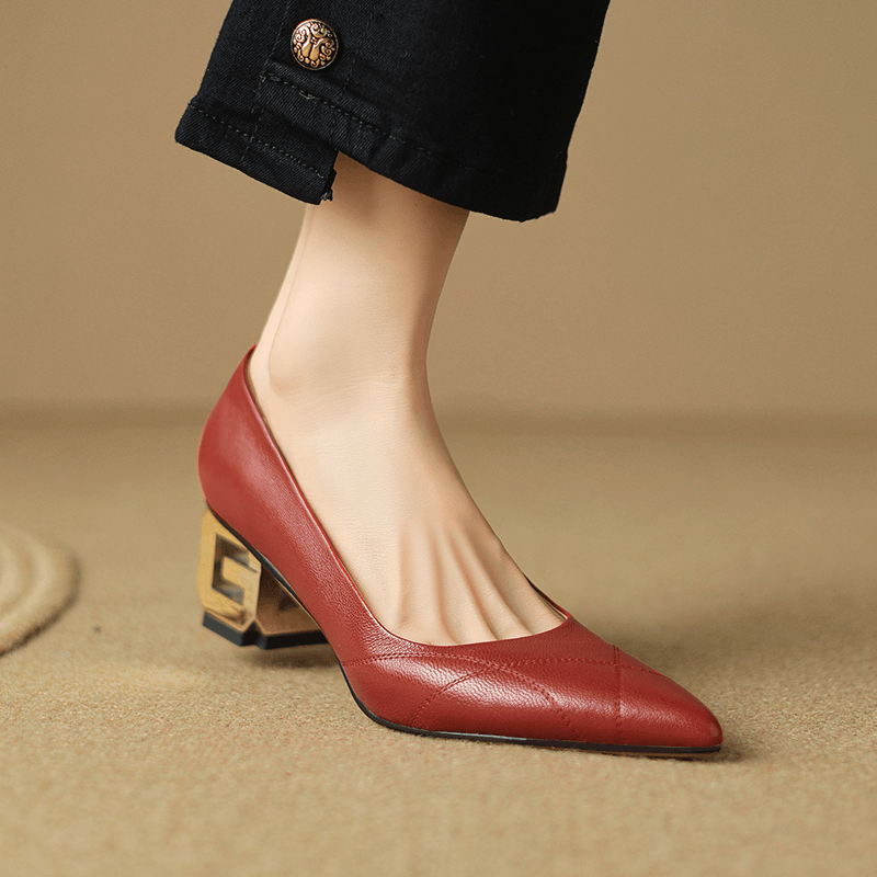 USS Shoes Bracho Women's Leather Office Pointed Toe Pumps