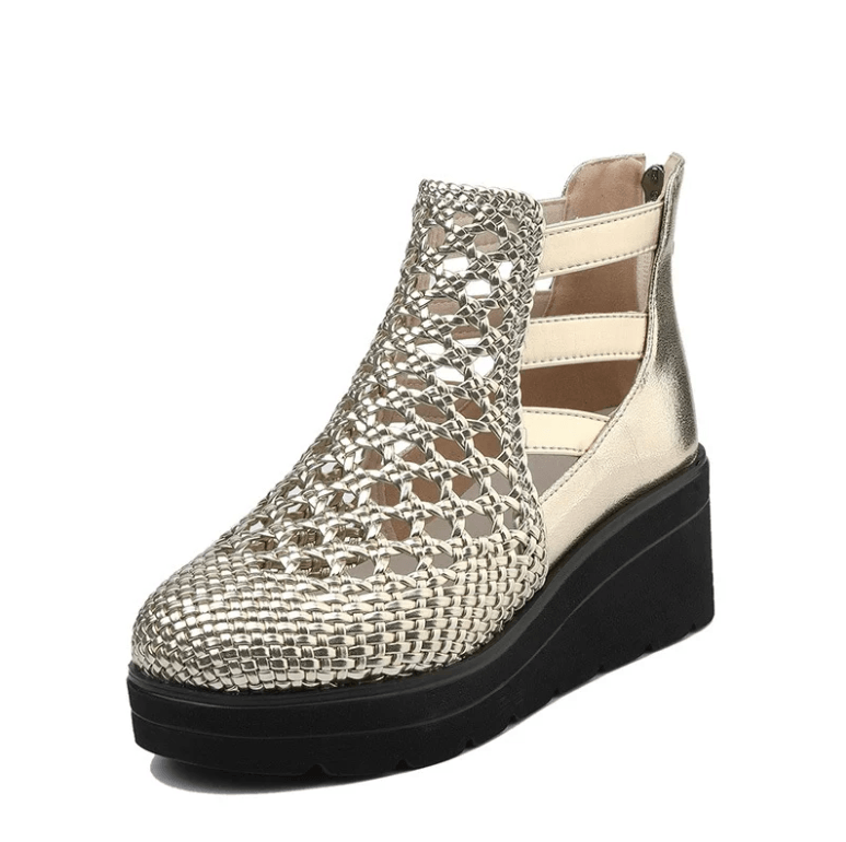 USS Shoes Amy Women's Breathable Woven Leather Wedges Sandals