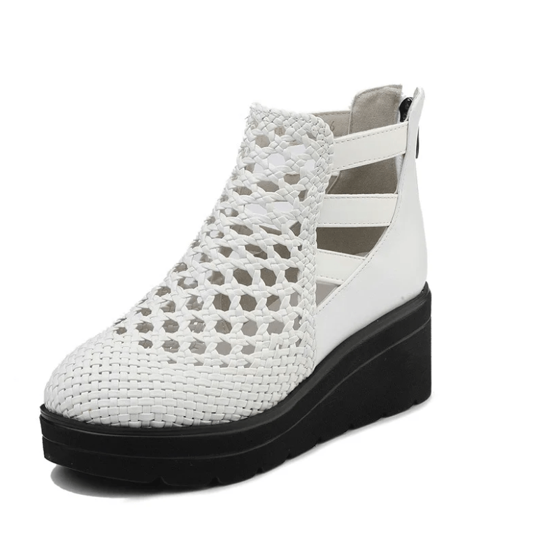 USS Shoes Amy Women's Breathable Woven Leather Wedges Sandals