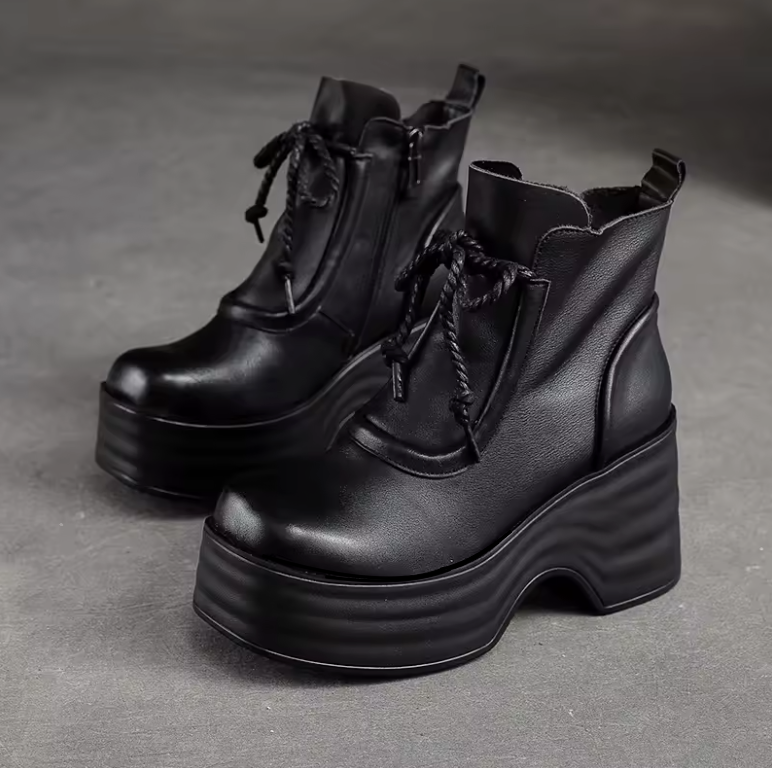 USS Shoes Camila Women's Wedges Platform Leather Ankle Boots