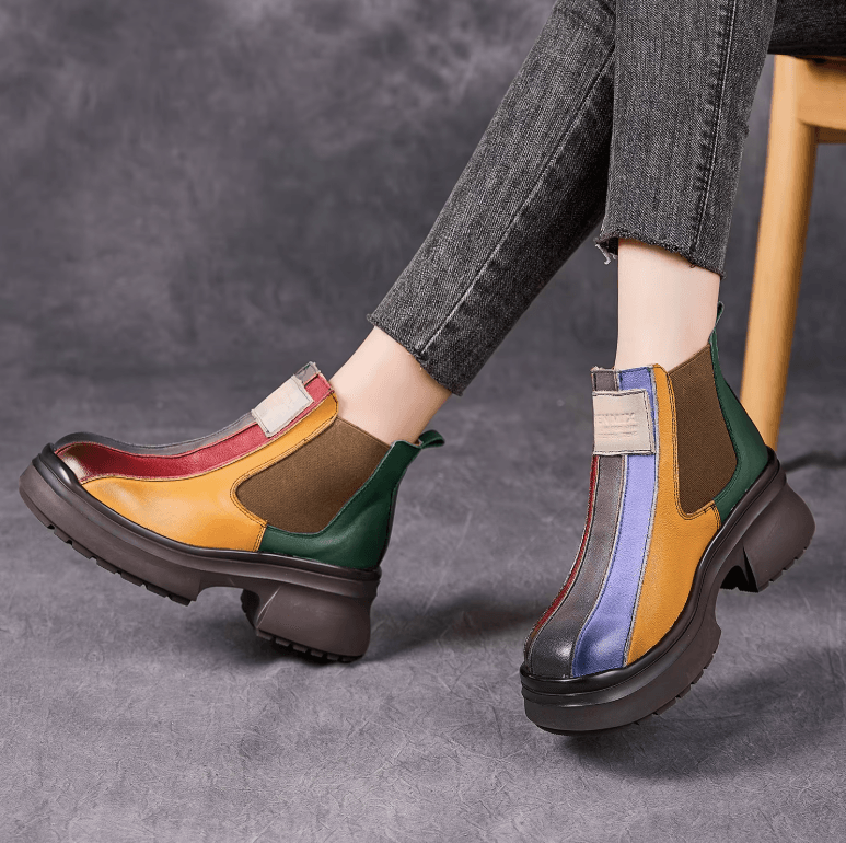 USS Shoes Carlota Women's Leather Retro Ankle Boots