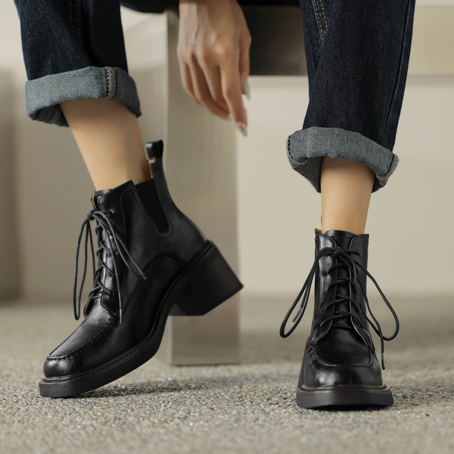 USS Shoes Celia Women's Western Leather Boots - Luxuryurbanwear