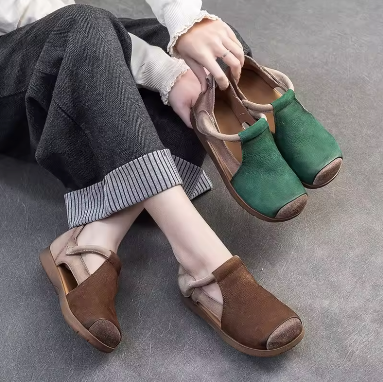 USS Shoes Cenia Women's Leather Round Toe Mixed Colors Sandals - Luxuryurbanwear