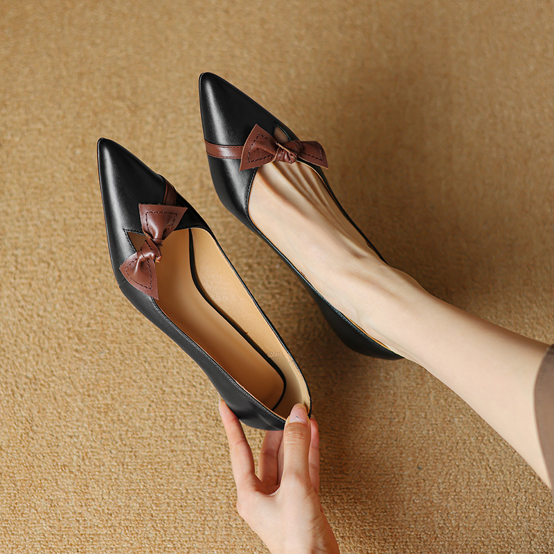 USS Shoes Cindy Women's Butterfly Knot Dress Leather Pumps - Luxuryurbanwear