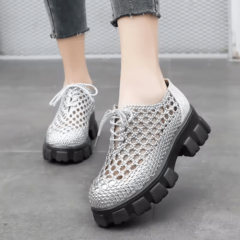 USS Shoes Claudia Women's Woven Hole Breathable Platform Shoes