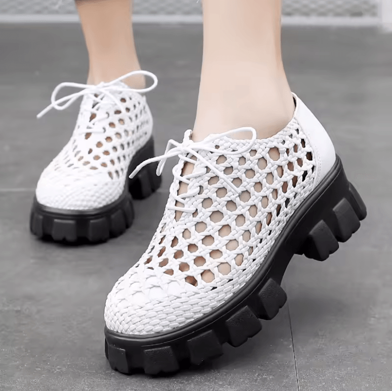 USS Shoes Claudia Women's Woven Hole Breathable Platform Shoes