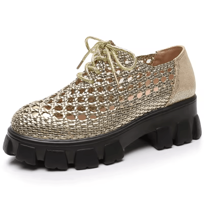 USS Shoes Claudia Women's Woven Hole Breathable Platform Shoes