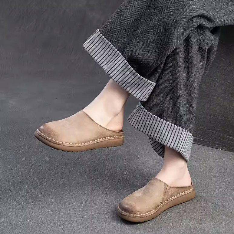 USS Shoes Dana Women's Soft Sole Leather Flat Slippers - Luxuryurbanwear