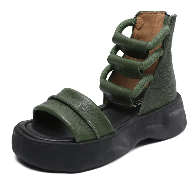 USS Shoes Danty Women's Leather Platform Open Toe Sandals
