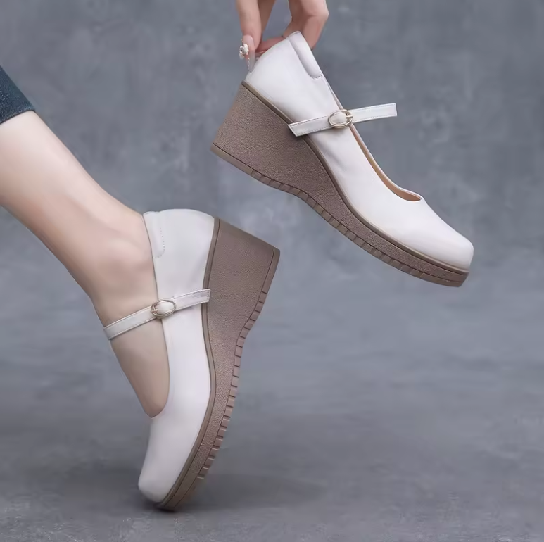 USS Shoes Elaine Women's Ankle Strap Wedges Pumps - Luxuryurbanwear