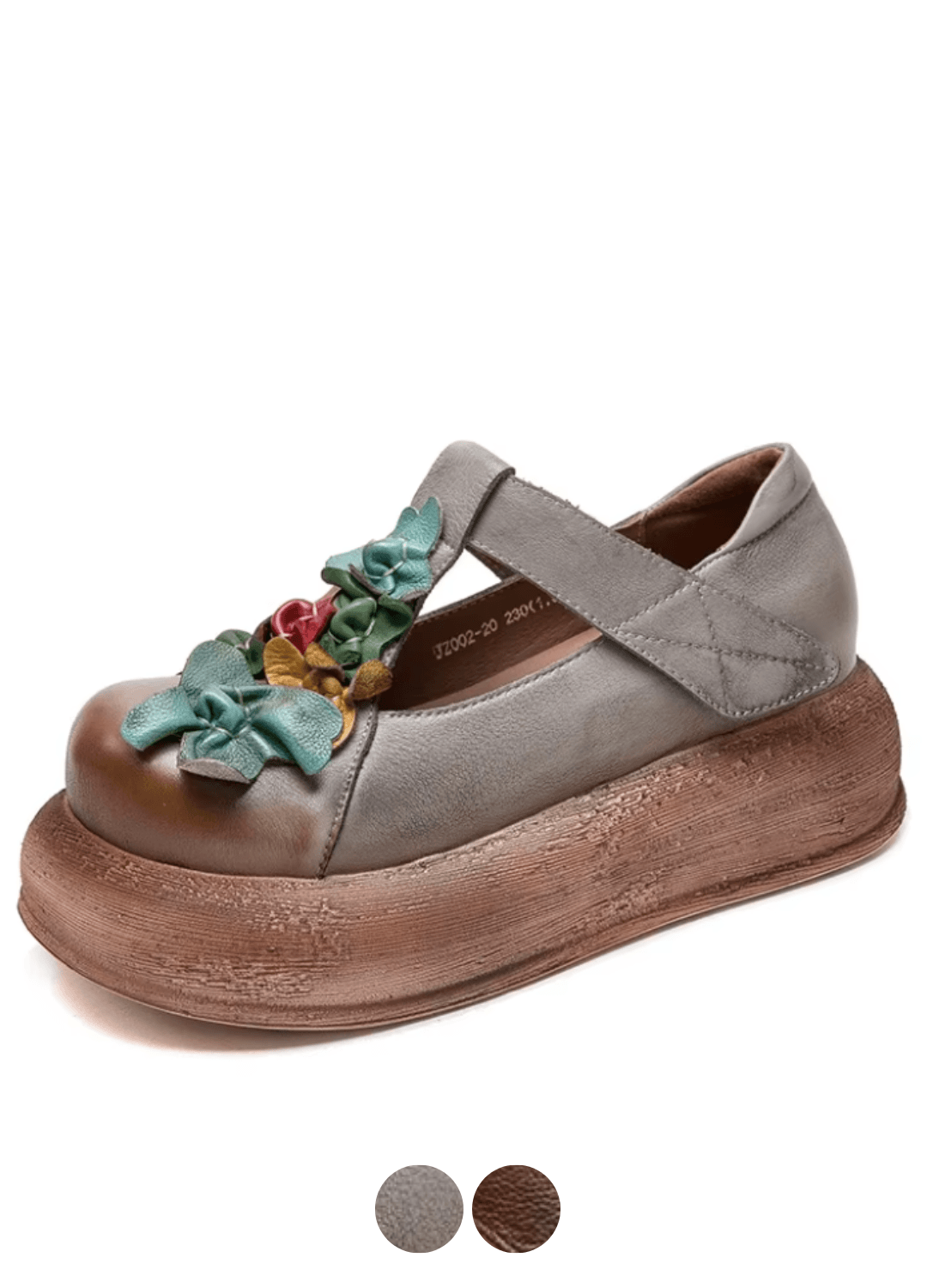 USS Shoes Eliane Women's Retro Round Toe Thick Sole Platform Shoes