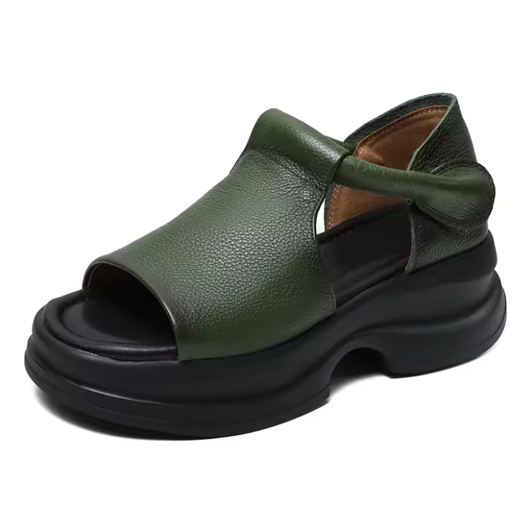 USS Shoes Eloisa Women's Hook & Loop Leather Sandals - Luxuryurbanwear