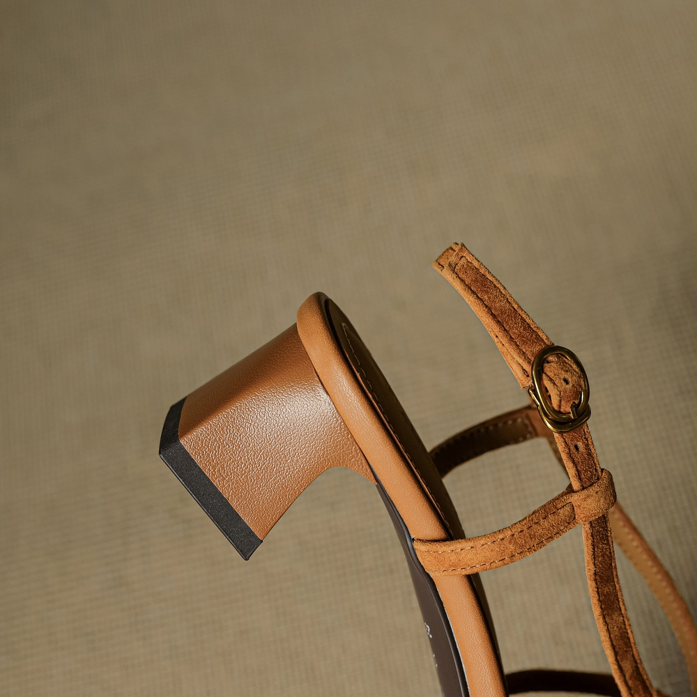 USS Shoes Elsa Women's Suede Leather Narrow Band T-Strap Sandals - Luxuryurbanwear