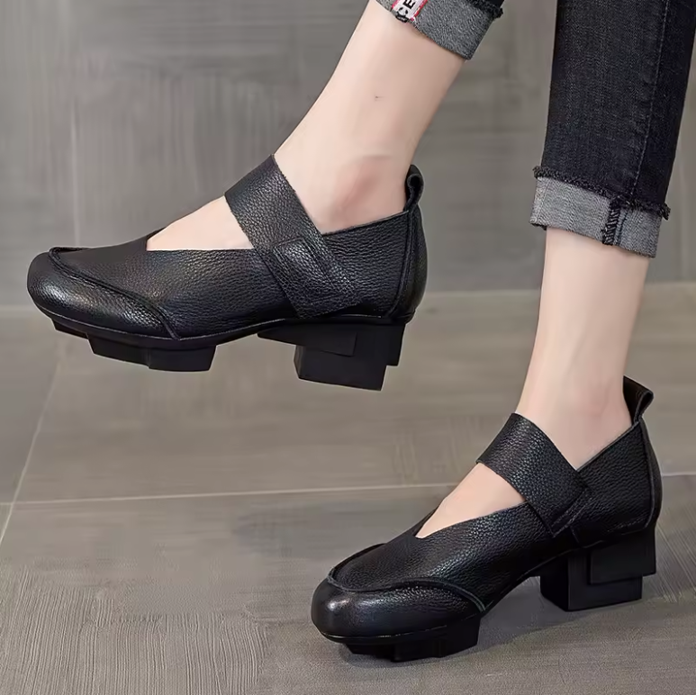 USS Shoes Hana Women's Hook Loop Retro Leather Pumps