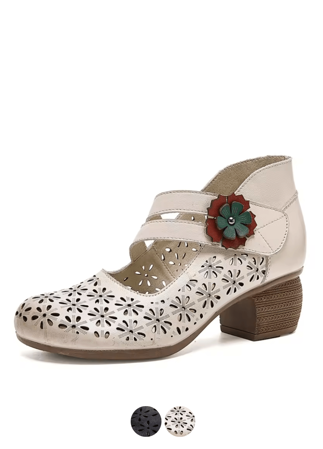 USS Shoes Hilda Women's Flower Leather Strap Hollow Sandals
