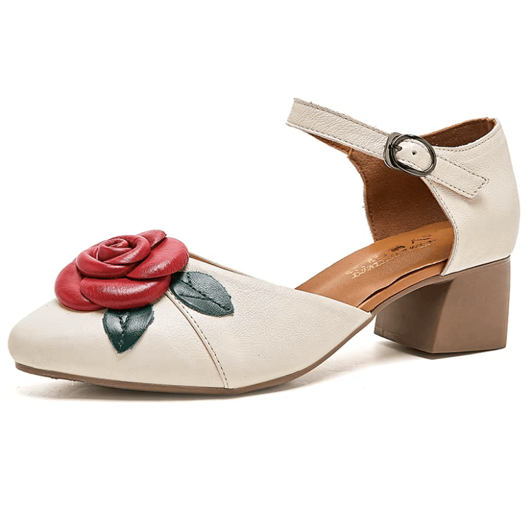 USS Shoes Ixys Women's Floral Ethnic Leather Sandals