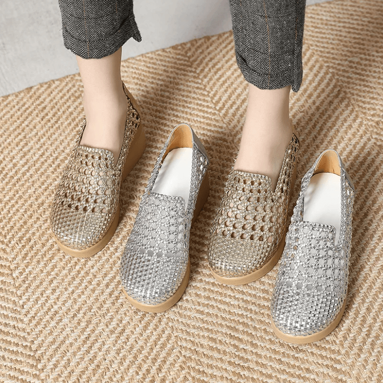 USS Shoes Kalena Women's Hollow Woven Thick Soled Wedges Sandals