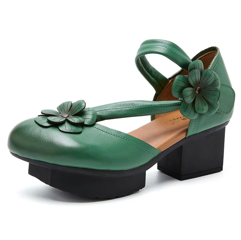 USS Shoes Karen Women's Leather Classic Flowers Fashionable Sandals - Luxuryurbanwear
