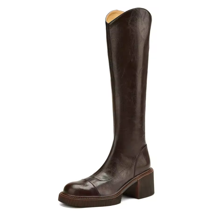 USS Shoes Karina Women's Knee High Square Toe Boots - Luxuryurbanwear