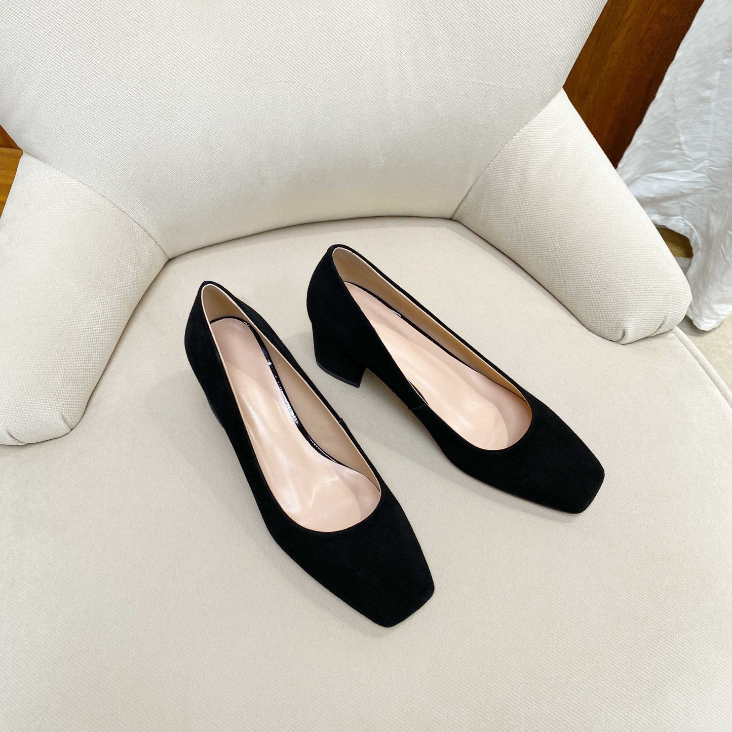 USS Shoes Kendra Women's Square Toe Suede Pumps Shoes - Luxuryurbanwear