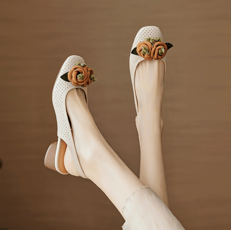 USS Shoes Lariza Women's Slingback Leather Flower Sandals