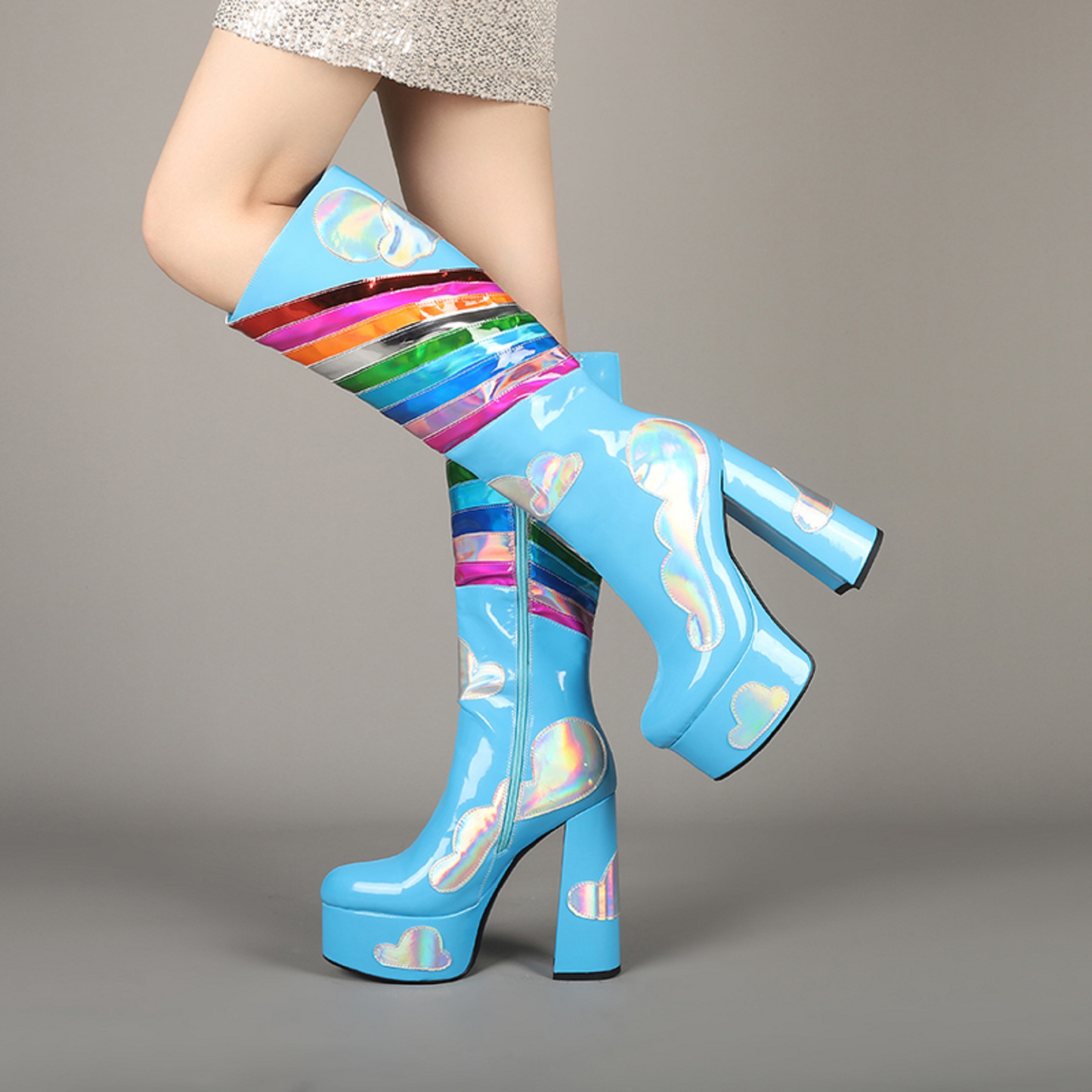 USS Shoes Lilia Women's Platform Knee High Boots - Luxuryurbanwear