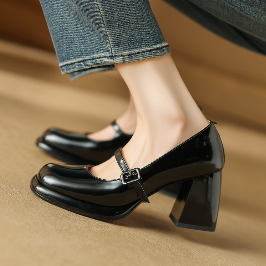 USS Shoes Lina Women's Thick High Heel Court Pumps - Luxuryurbanwear