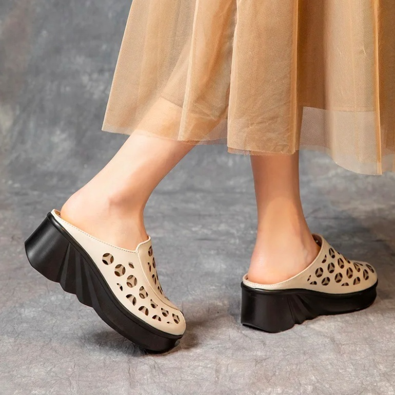 USS Shoes Liona Women's Platform Fish Mouth Outsides Wedges Sandals