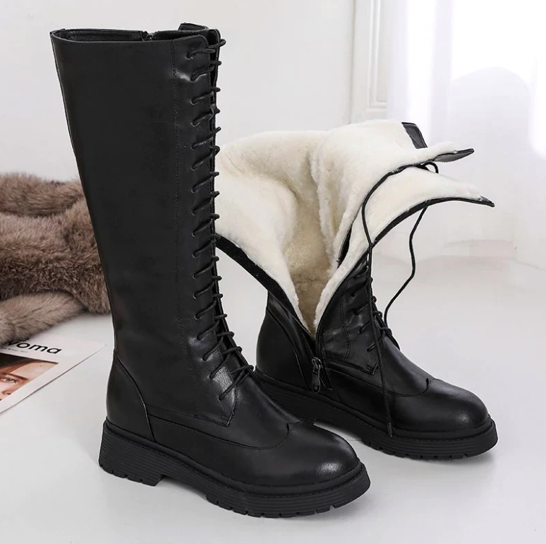 USS Shoes Luca Women's Winter Lace-Up Leather Boots - Luxuryurbanwear