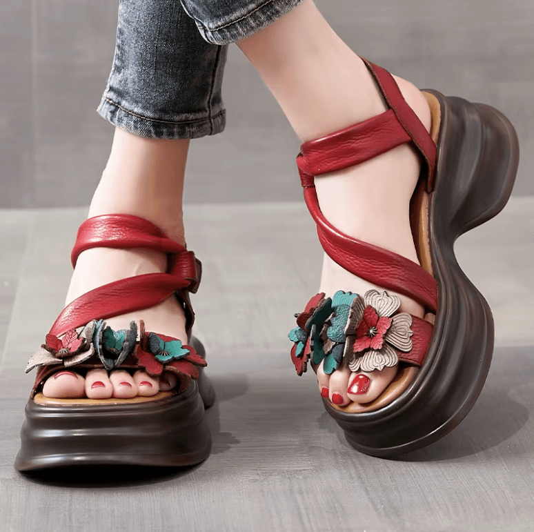 USS Shoes Lucia Women's Hook & Loop Retro Platform Sandals