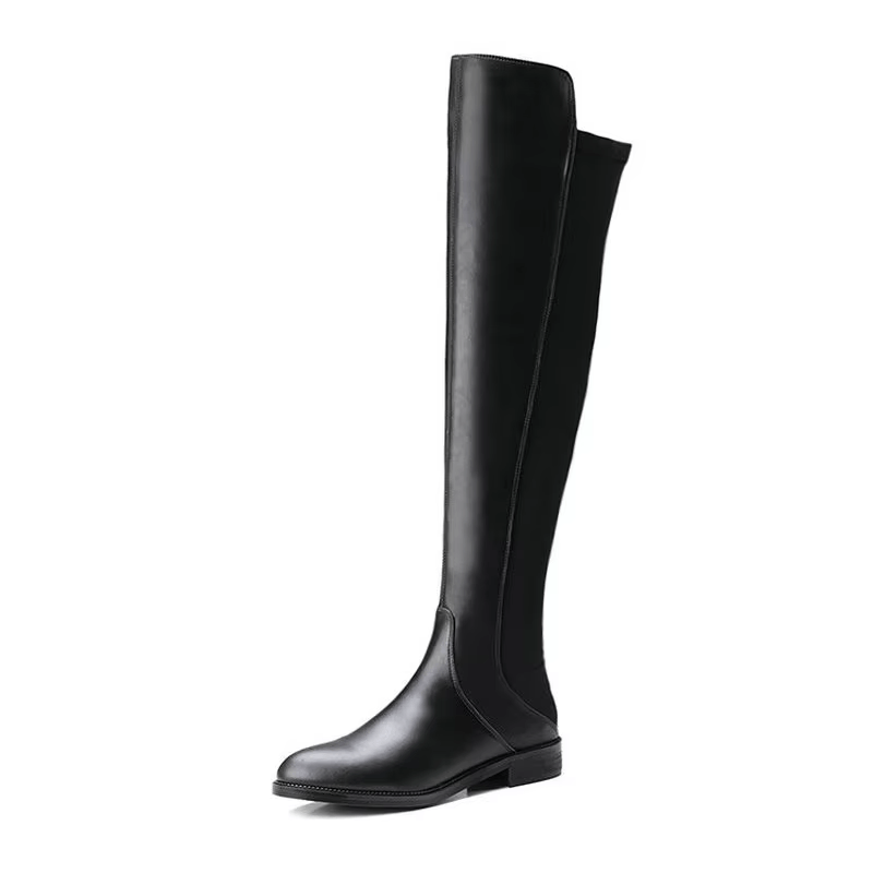 USS Shoes Lucrecia Women's Leather Over The Knee Flat Boots - Luxuryurbanwear