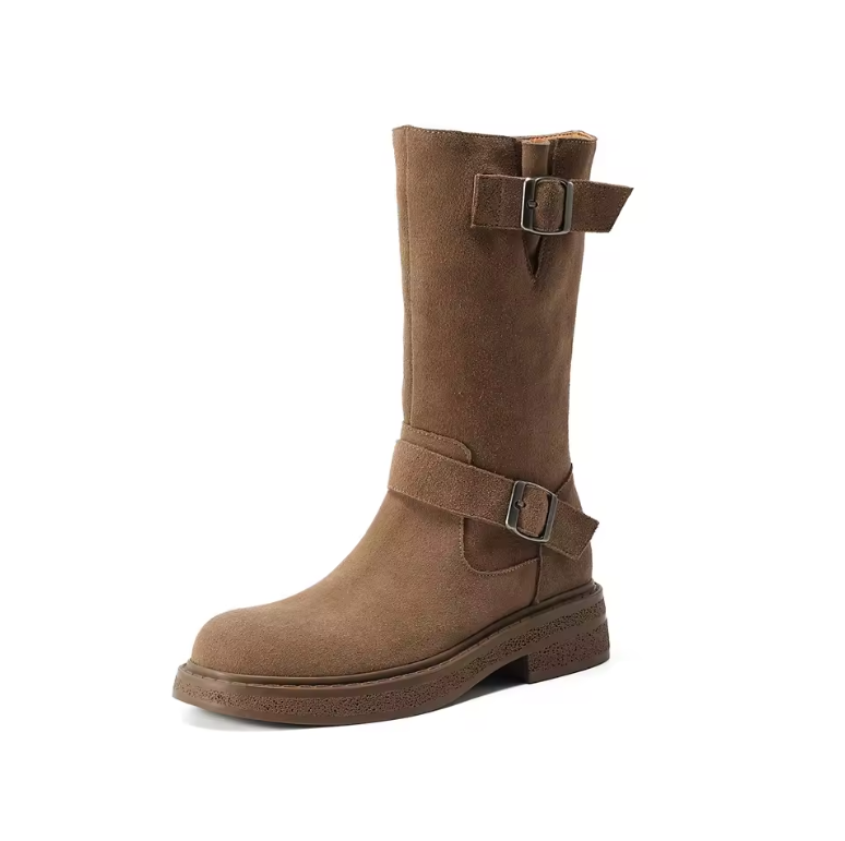 USS Shoes Luvy Women's Mid Calf High Round Toe Boots - Luxuryurbanwear