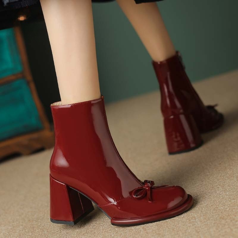 USS Shoes Marcella Women's Fashion Warm Square Heel Ankle Boots - Luxuryurbanwear