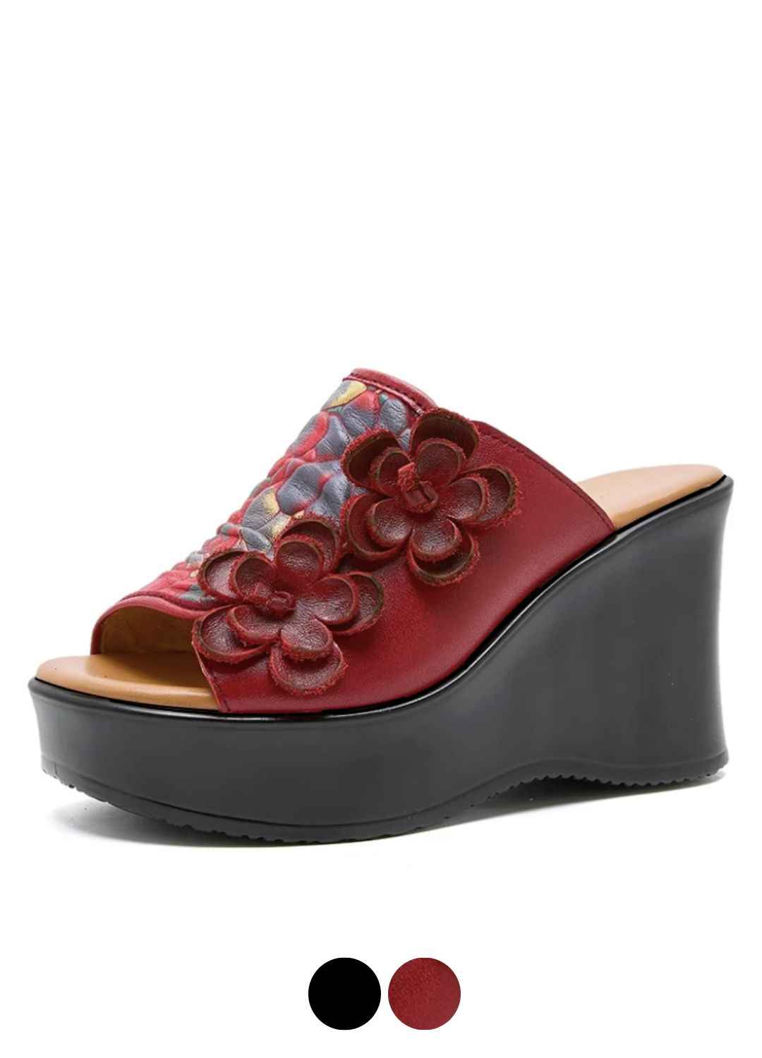 USS Shoes Martina Women's Floral Handmade Platform Wedges