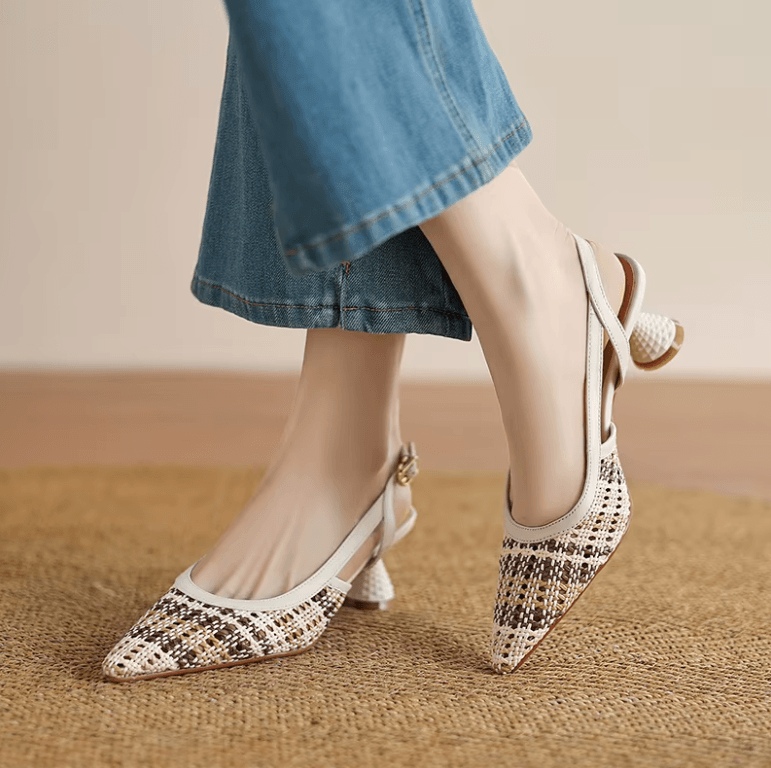 USS Shoes Mechy Women's Pointed Toe Woven Leather Sandals