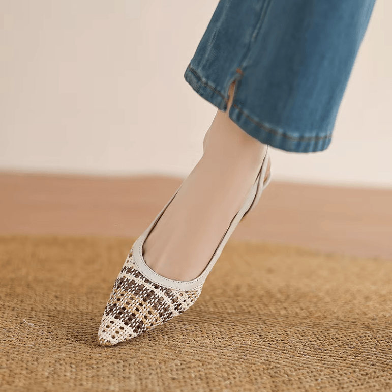 USS Shoes Mechy Women's Pointed Toe Woven Leather Sandals