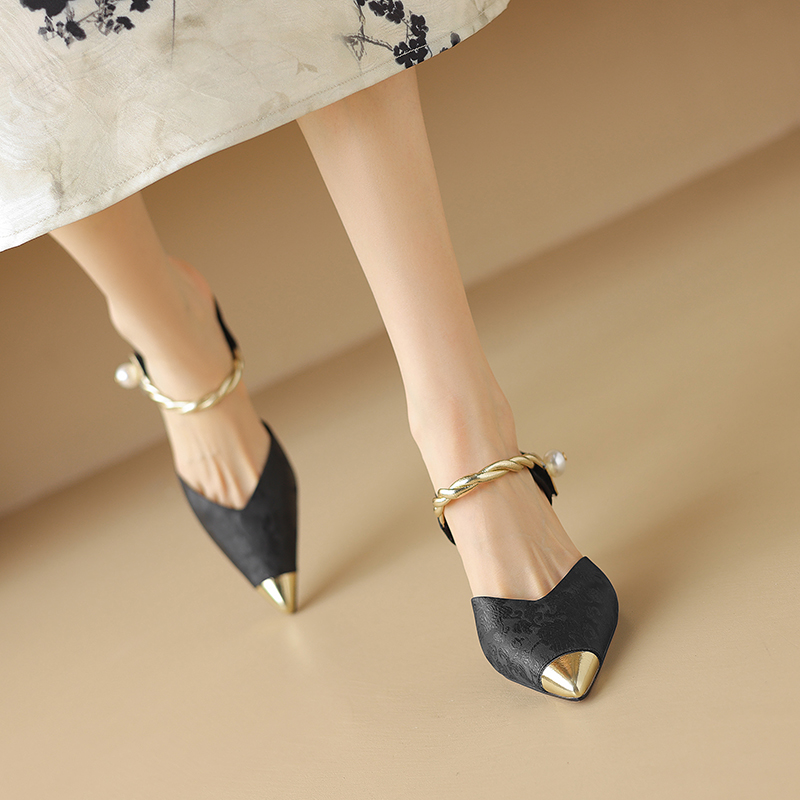 USS Shoes Mirabella Women's Wrapper Buckle Pearl Slingback Pumps - Luxuryurbanwear