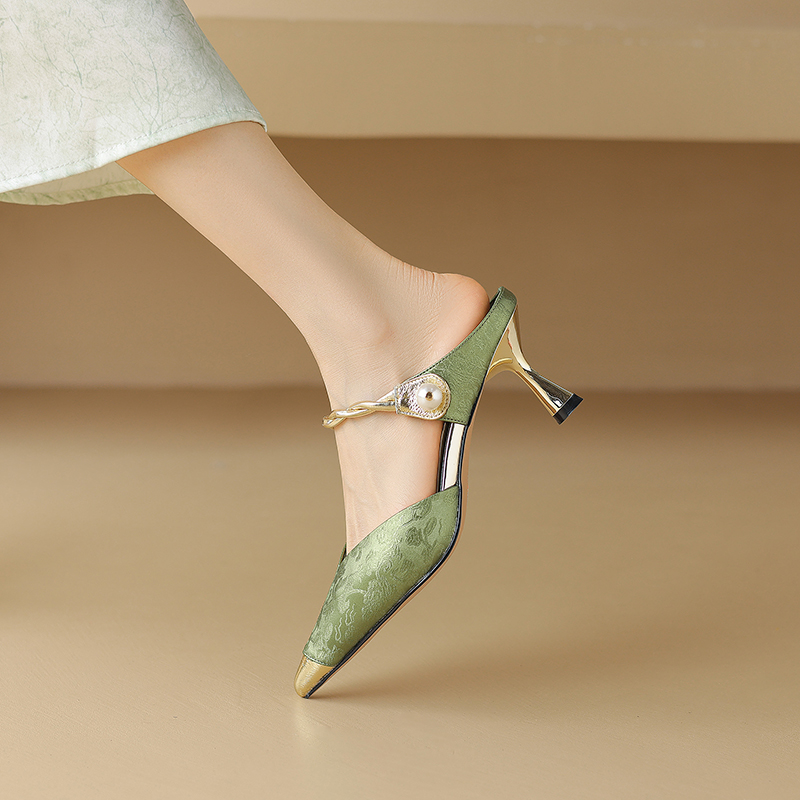 USS Shoes Mirabella Women's Wrapper Buckle Pearl Slingback Pumps - Luxuryurbanwear