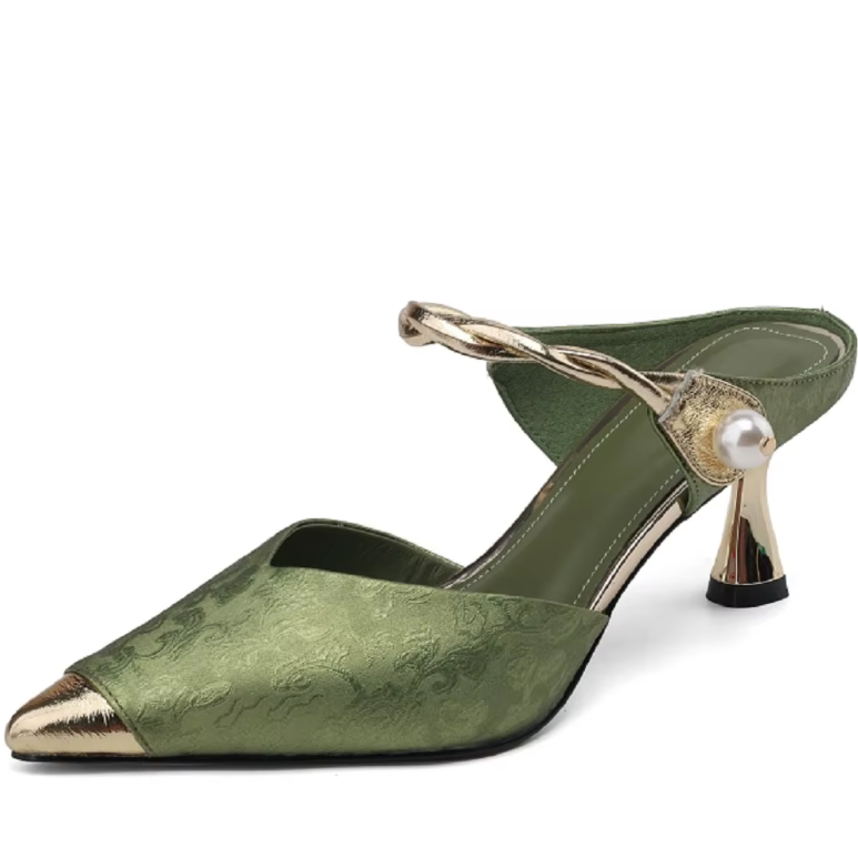USS Shoes Mirabella Women's Wrapper Buckle Pearl Slingback Pumps - Luxuryurbanwear