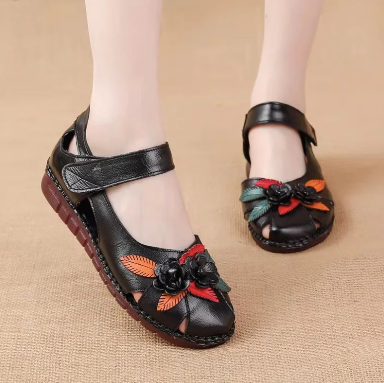 USS Shoes Moly Women's Leather Breathable Soft Flat Sandals