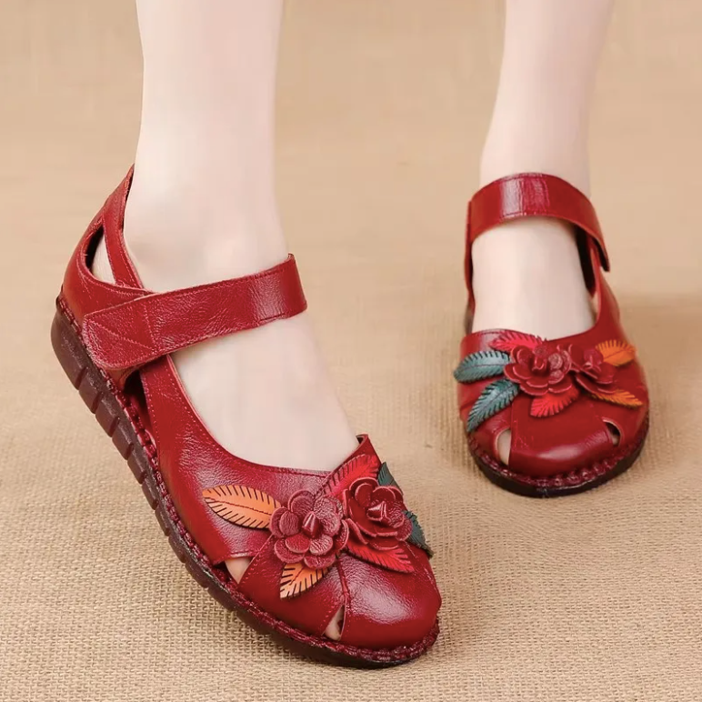 USS Shoes Moly Women's Leather Breathable Soft Flat Sandals