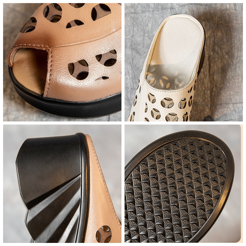 USS Shoes Nahir Women's Peep Toe Wedge Sandals - Luxuryurbanwear