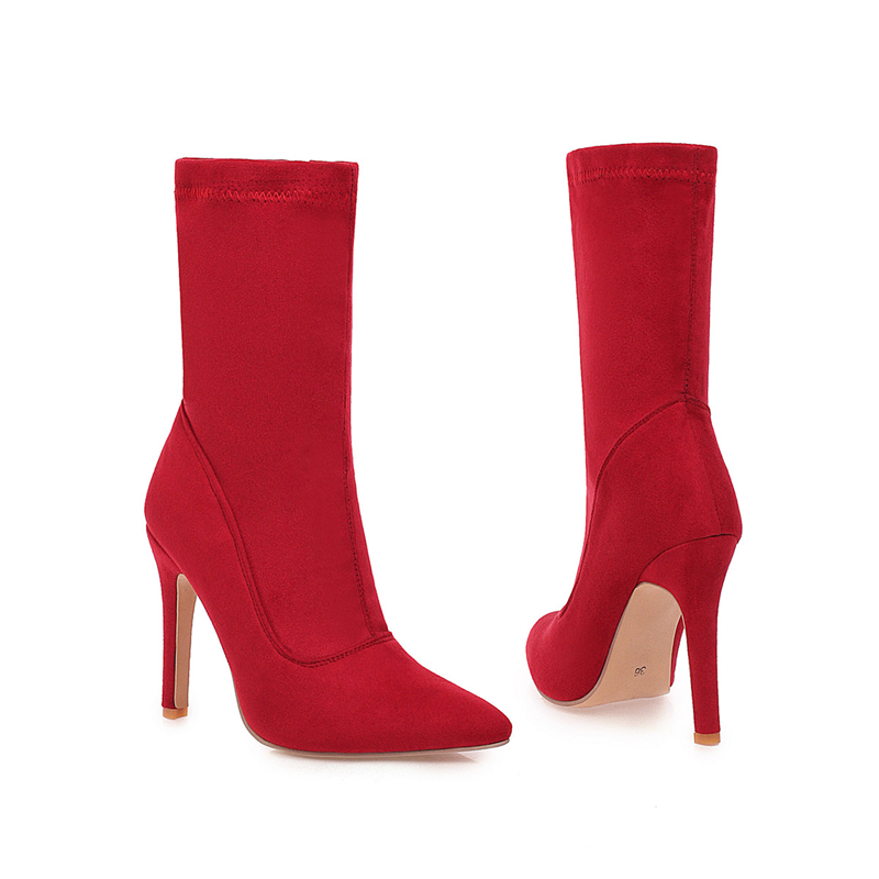 USS Shoes Nataly Women's Velvety Elastic Fall Boots - Luxuryurbanwear